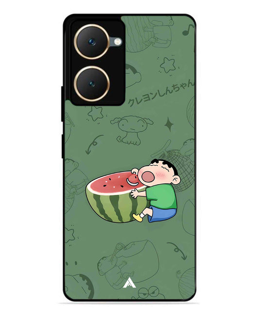 Melon Shinchan Metal Back Cover Phone Case for Vivo T3 Lite