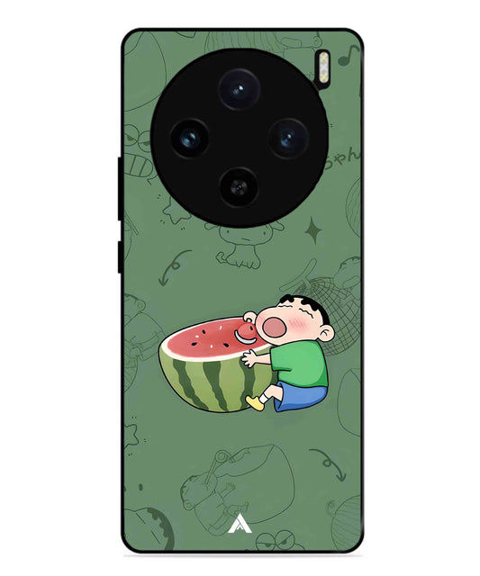 Melon Shinchan Metal Back Cover Phone Case for Vivo X100