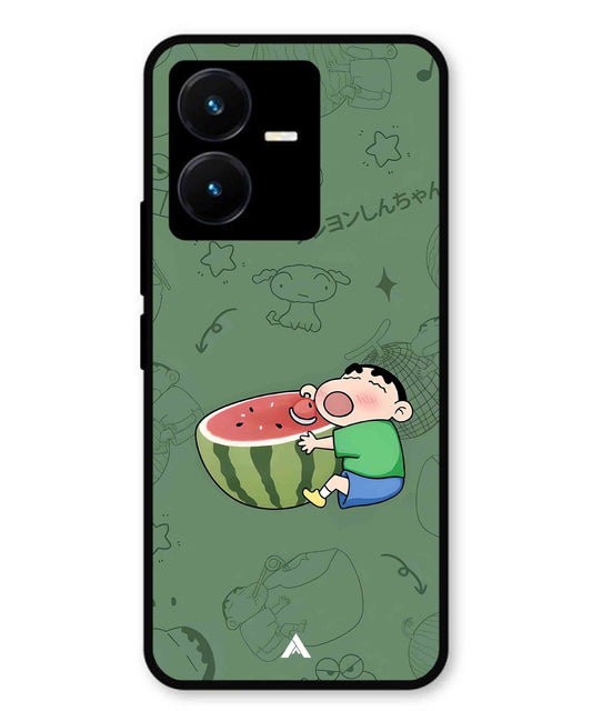 Melon Shinchan Metal Back Cover Phone Case for Vivo Y22