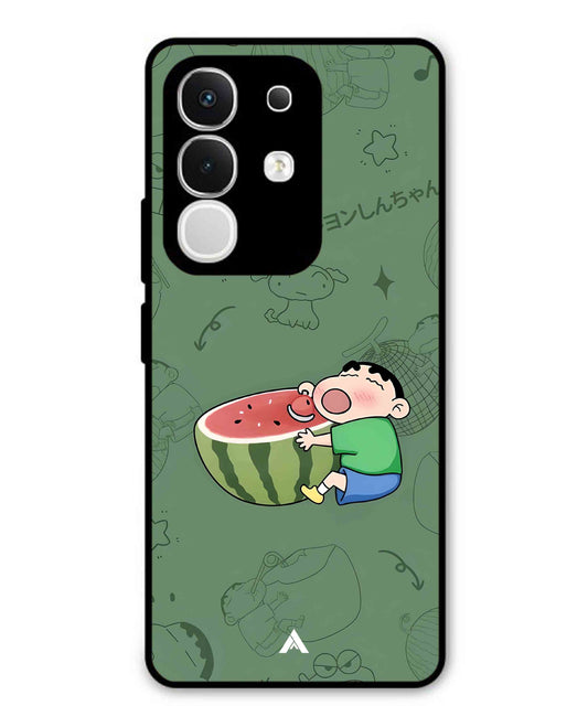 Melon Shinchan Metal Back Cover Phone Case for Vivo Y29 4G