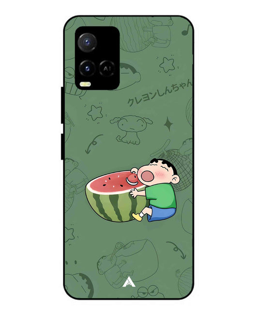 Melon Shinchan Metal Back Cover Phone Case for Vivo Y33s