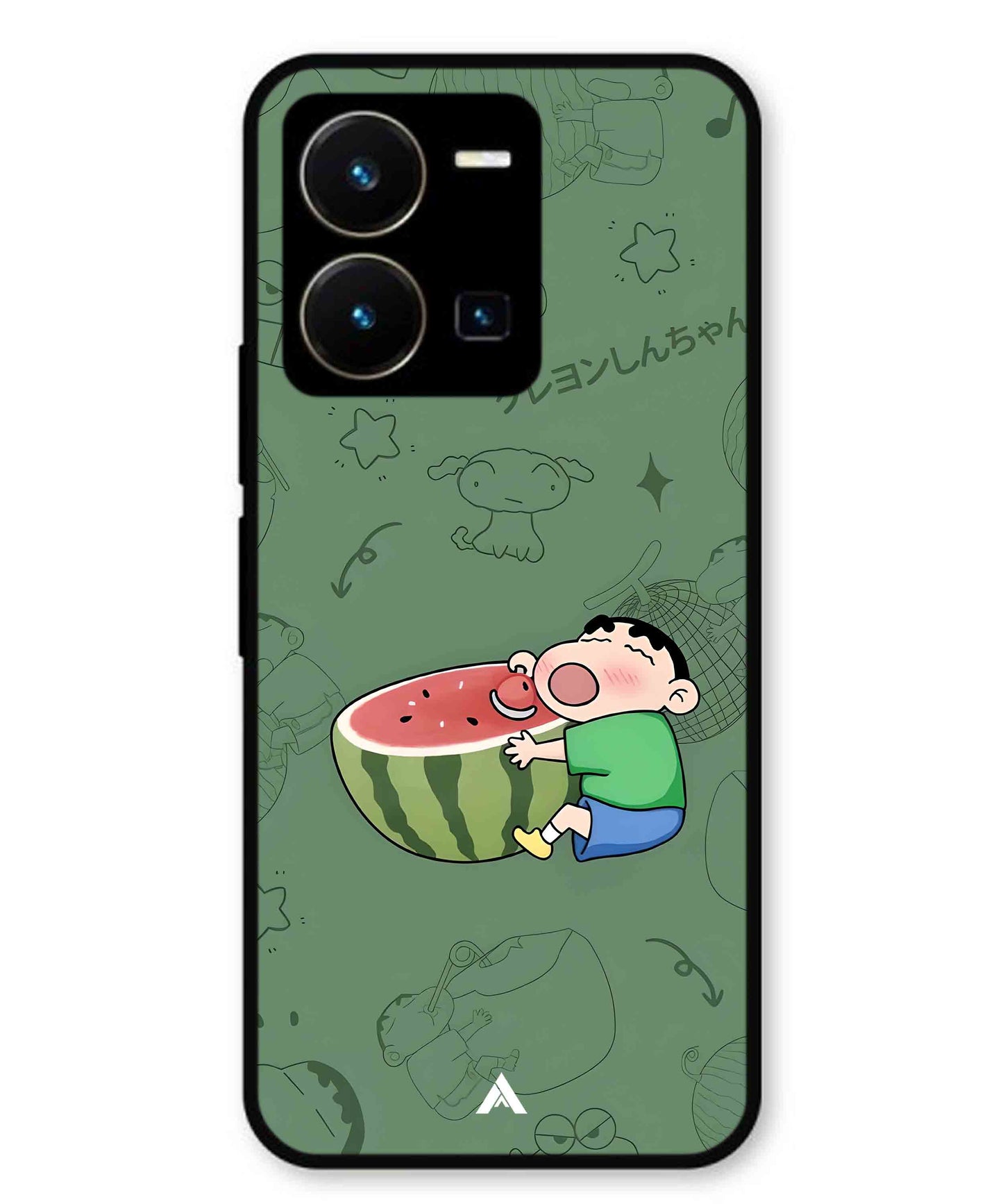 Melon Shinchan Metal Back Cover Phone Case for Vivo Y35