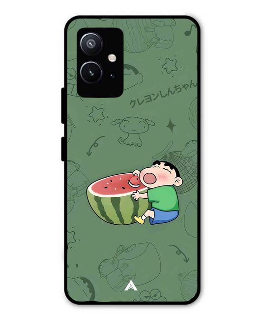 Melon Shinchan Metal Back Cover Phone Case for Vivo Y75 5G