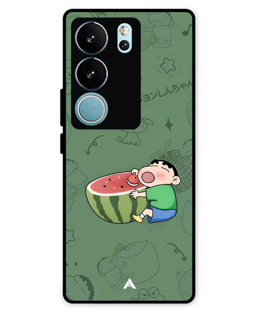 Melon Shinchan Metal Back Cover Phone Case for Vivo v29