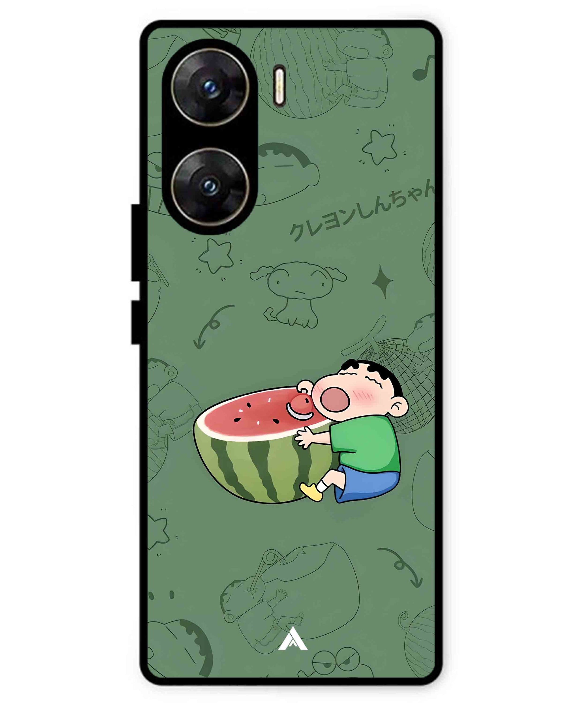 Melon Shinchan Metal Back Cover Phone Case for Vivo v29e