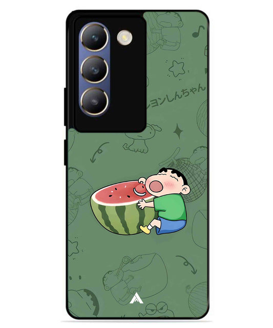 Melon Shinchan Metal Back Cover Phone Case for Vivo v30 Lite