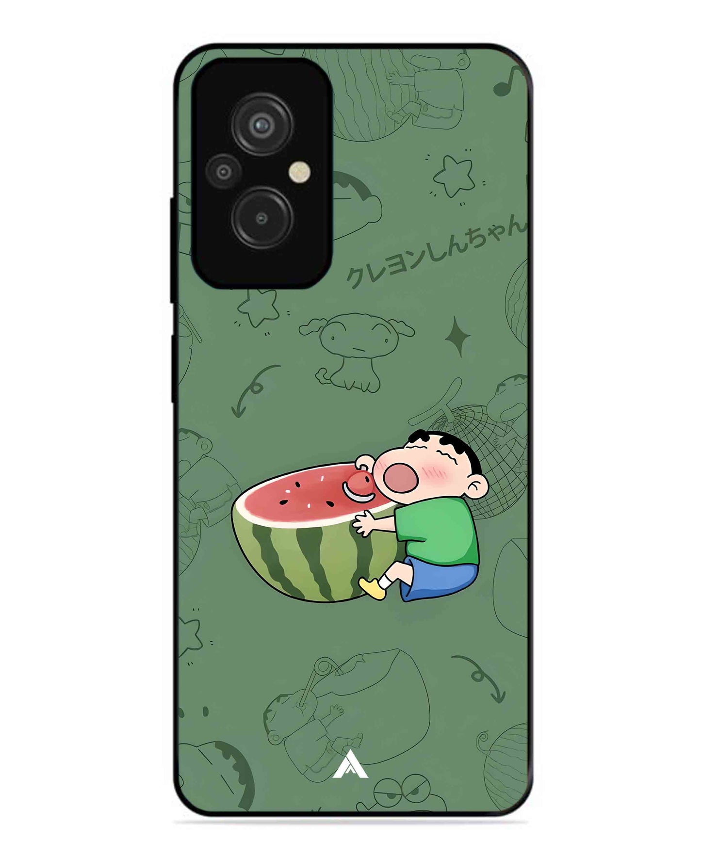 Melon Shinchan Metal Back Cover Phone Case for Xiaomi Redmi 11 Prime 4G