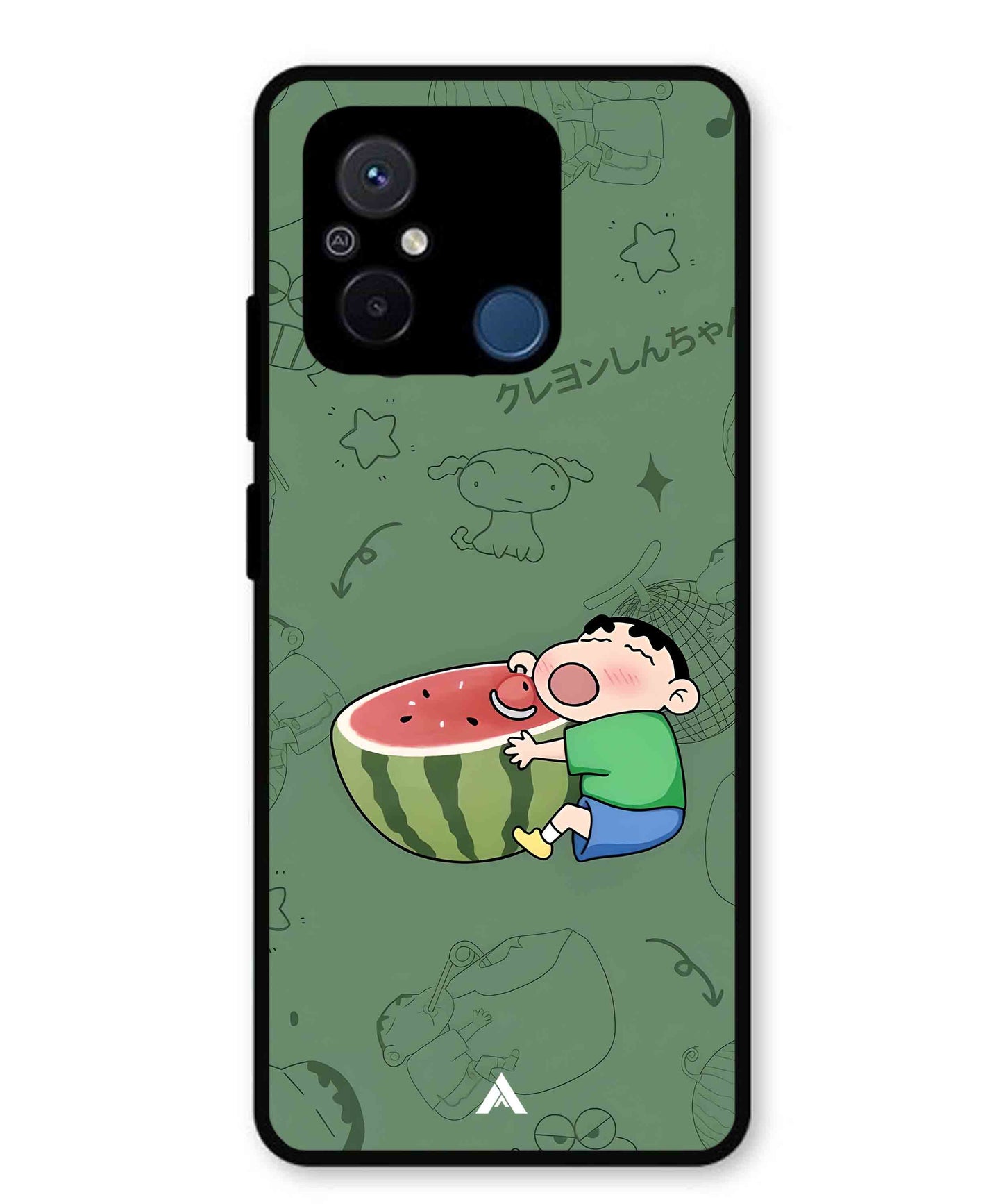 Melon Shinchan Metal Back Cover Phone Case for Xiaomi Redmi 12C