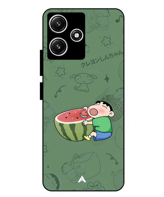 Melon Shinchan Metal Back Cover Phone Case for Xiaomi Redmi 12 5G