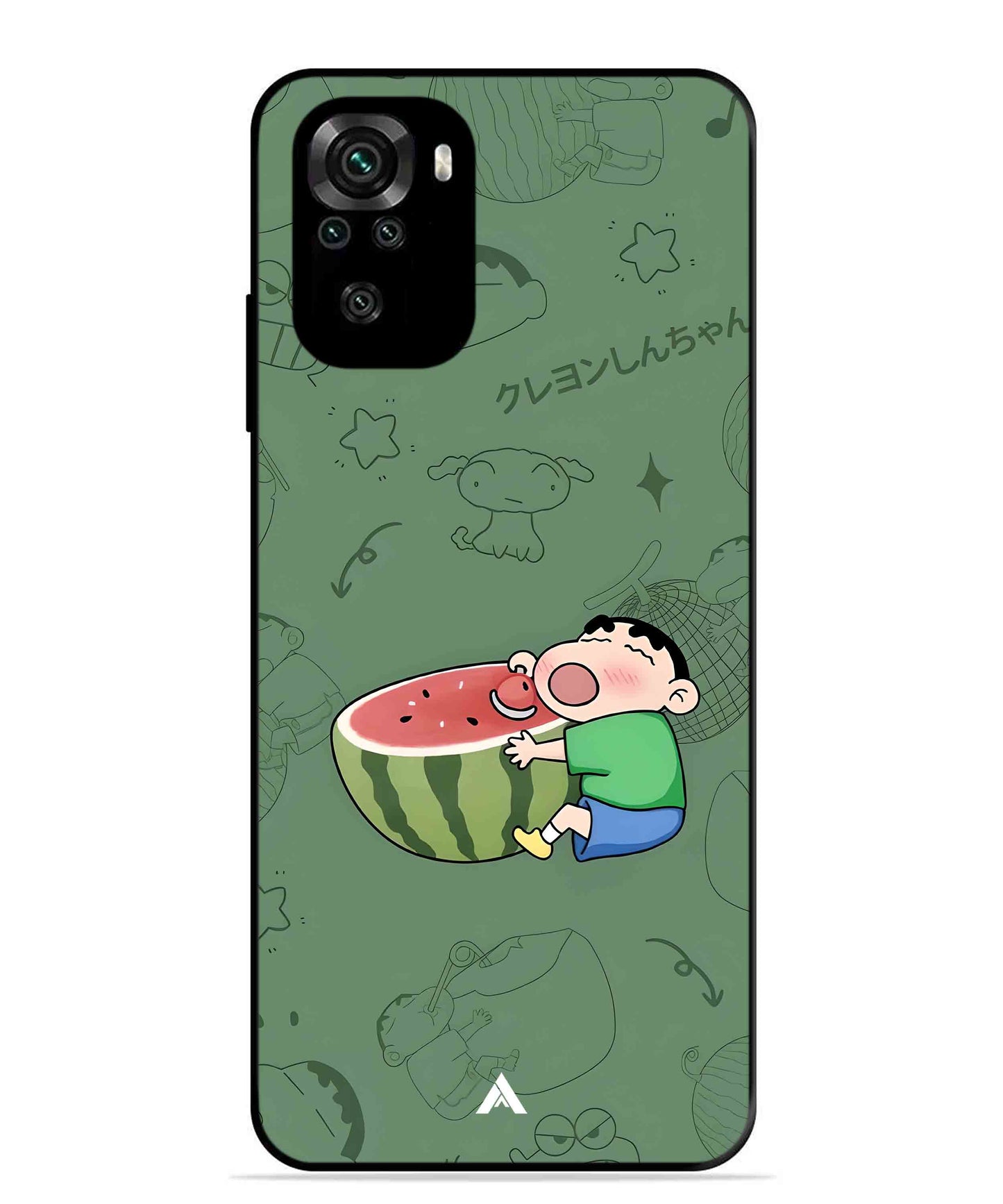 Melon Shinchan Metal Back Cover Phone Case for Xiaomi Redmi Note 10S