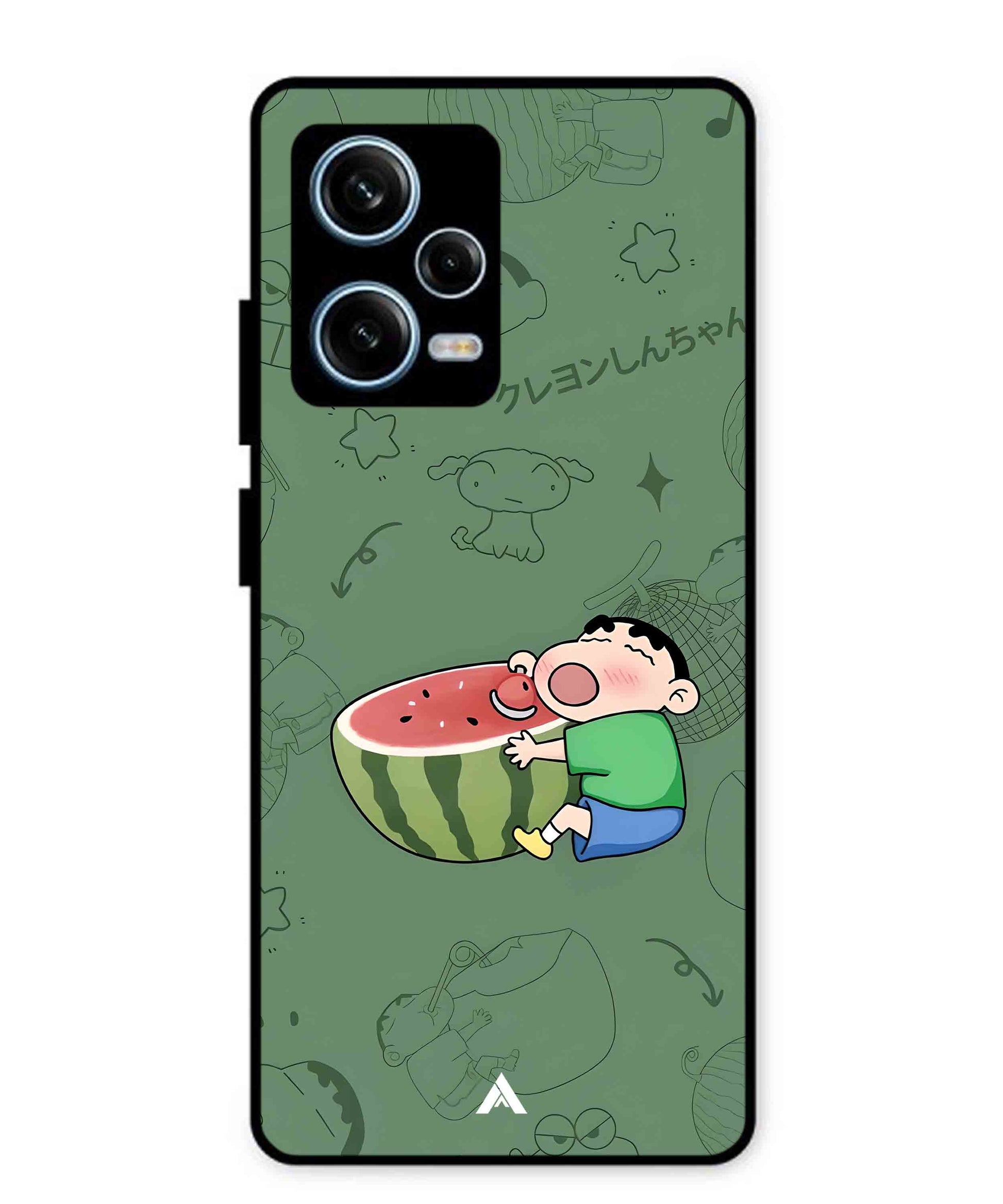 Melon Shinchan Metal Back Cover Phone Case for Xiaomi Redmi Note 12 Pro