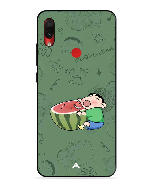 Melon Shinchan Metal Back Cover Phone Case for Xiaomi Redmi Note 7 Pro