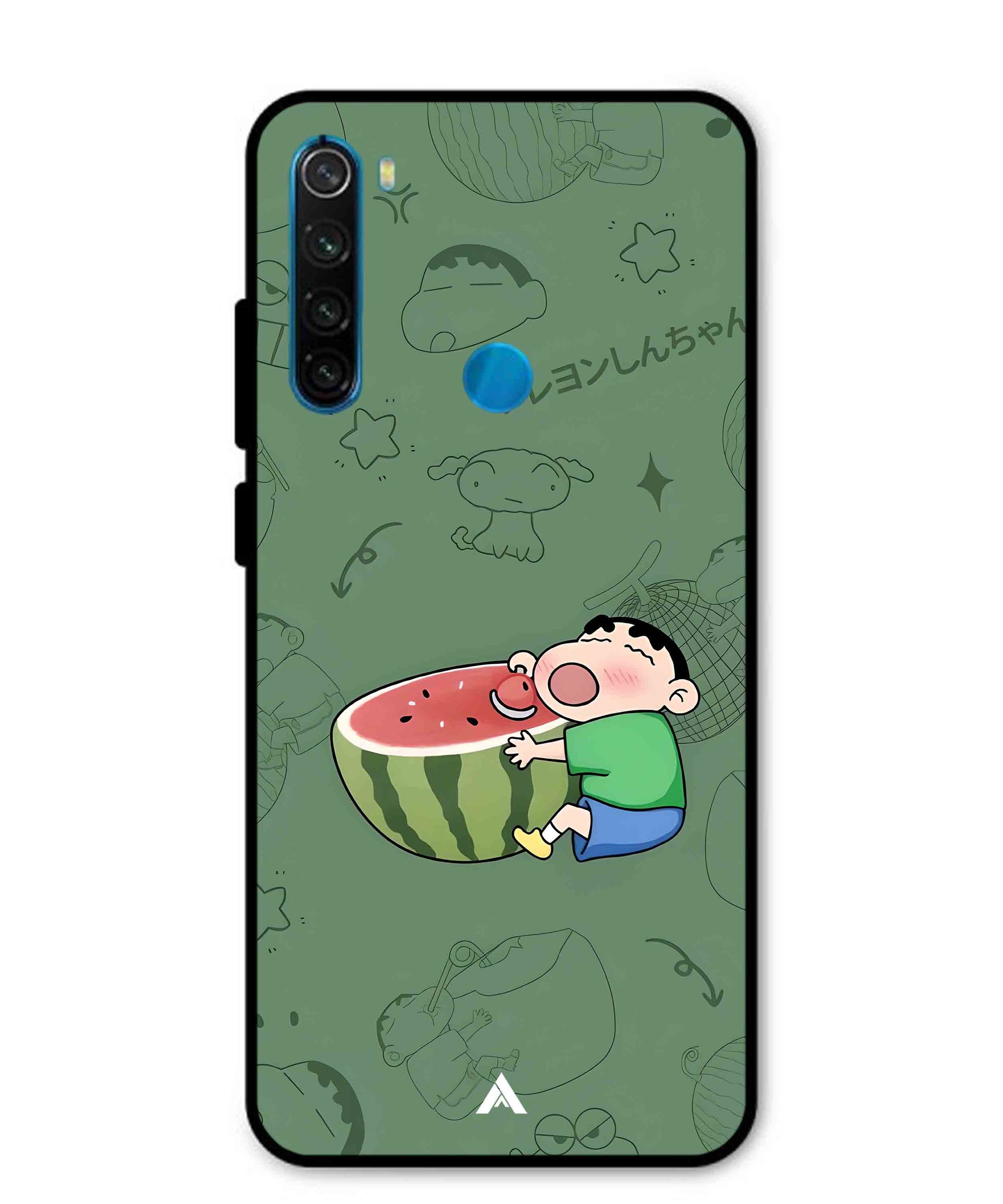 Melon Shinchan Metal Back Cover Phone Case for Xiaomi Redmi Note 8