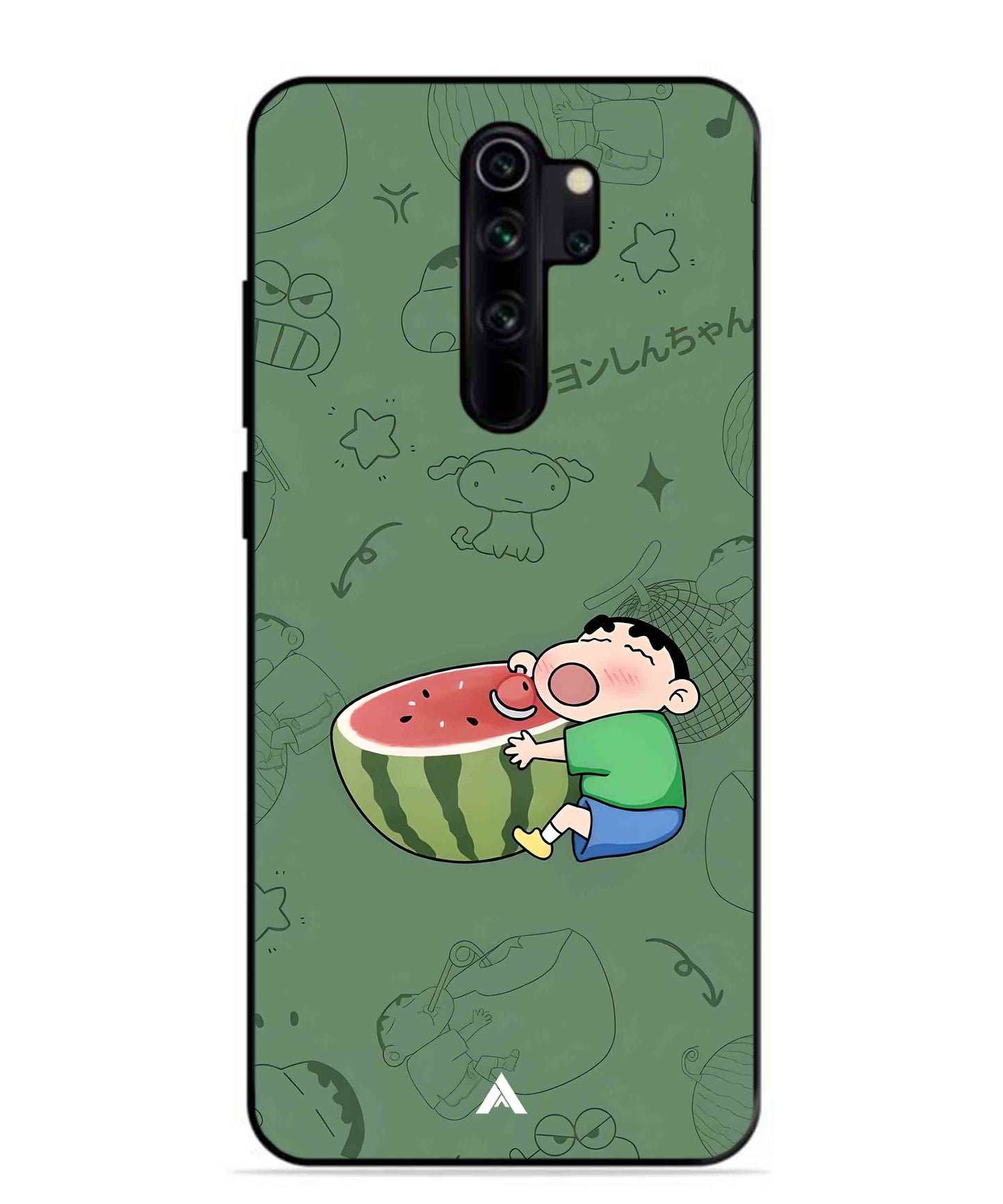 Melon Shinchan Metal Back Cover Phone Case for Xiaomi Redmi Note 8 Pro
