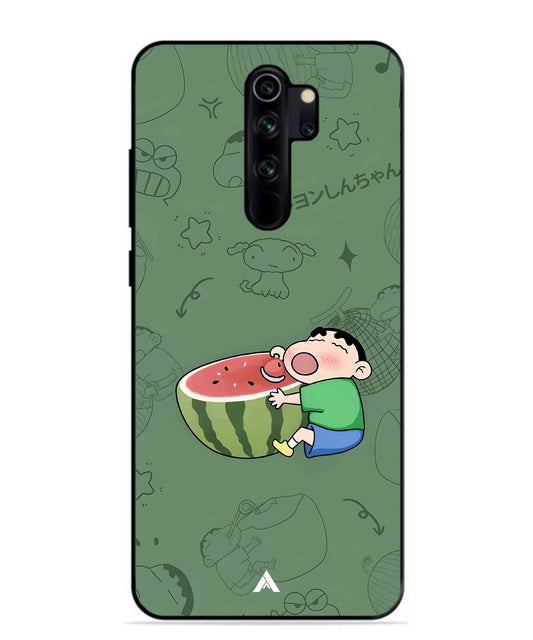 Melon Shinchan Metal Back Cover Phone Case for Xiaomi Redmi Note 8 Pro