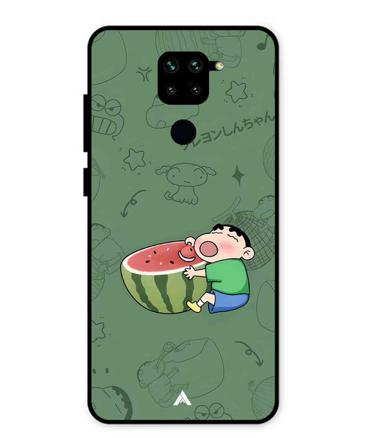 Melon Shinchan Metal Back Cover Phone Case for Xiaomi Redmi Note 9