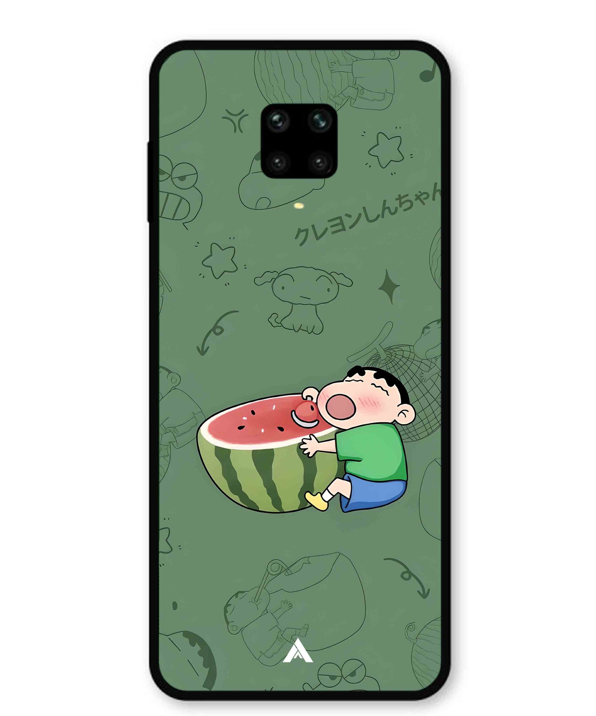 Melon Shinchan Metal Back Cover Phone Case for Xiaomi Redmi Note 9 Pro
