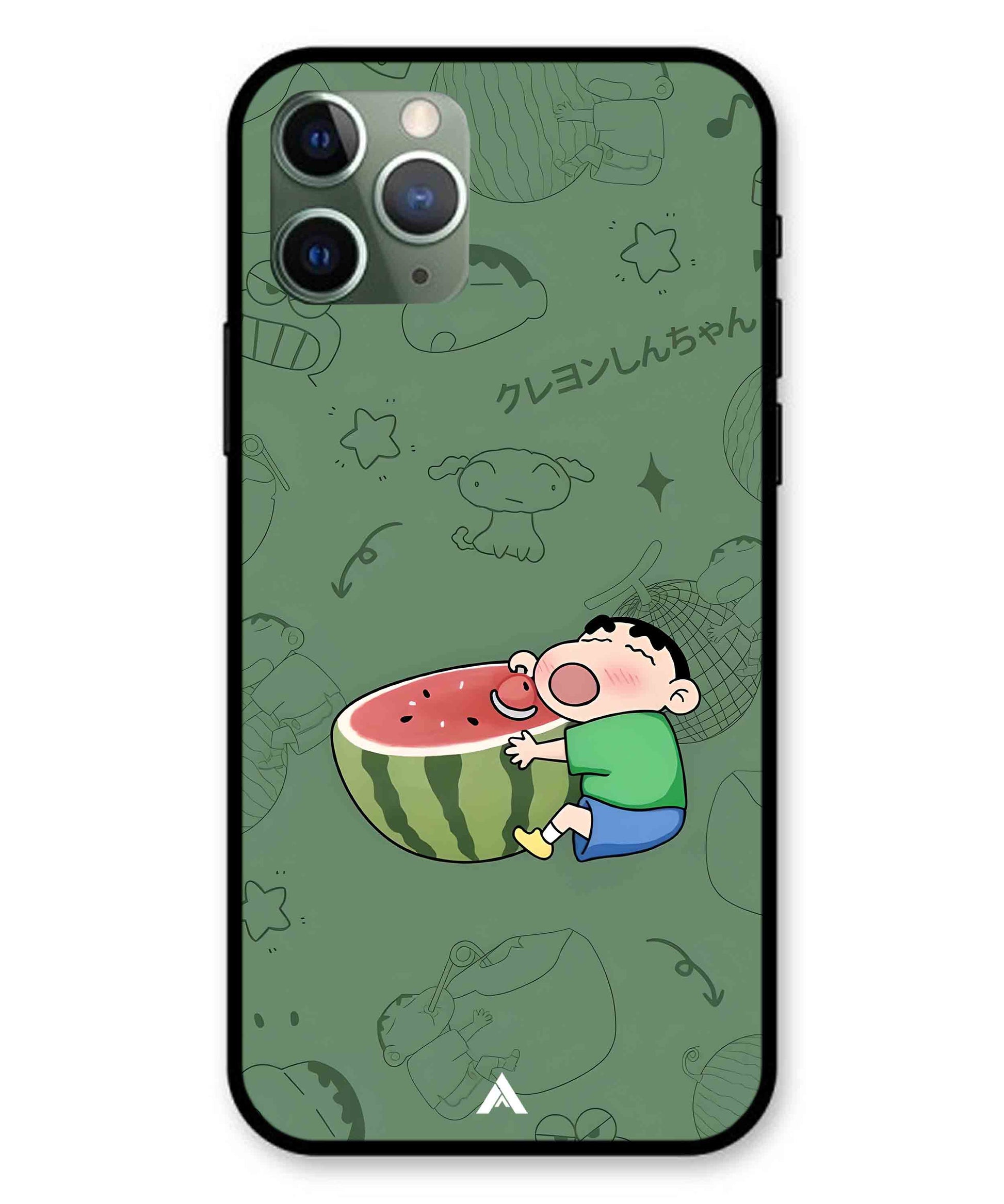 Melon Shinchan Metal Back Cover Phone Case for iPhone 11 Pro