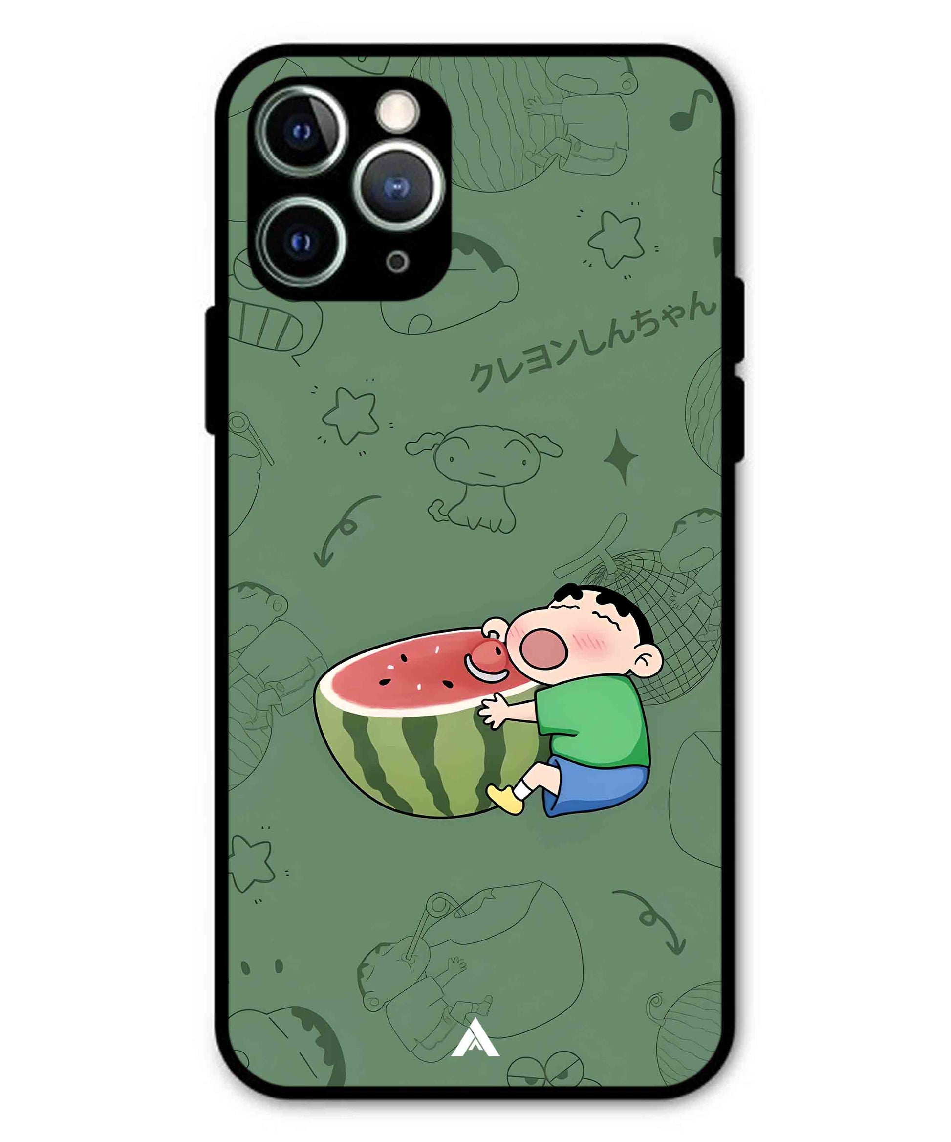 Melon Shinchan Metal Back Cover Phone Case for iPhone 11 Pro Max