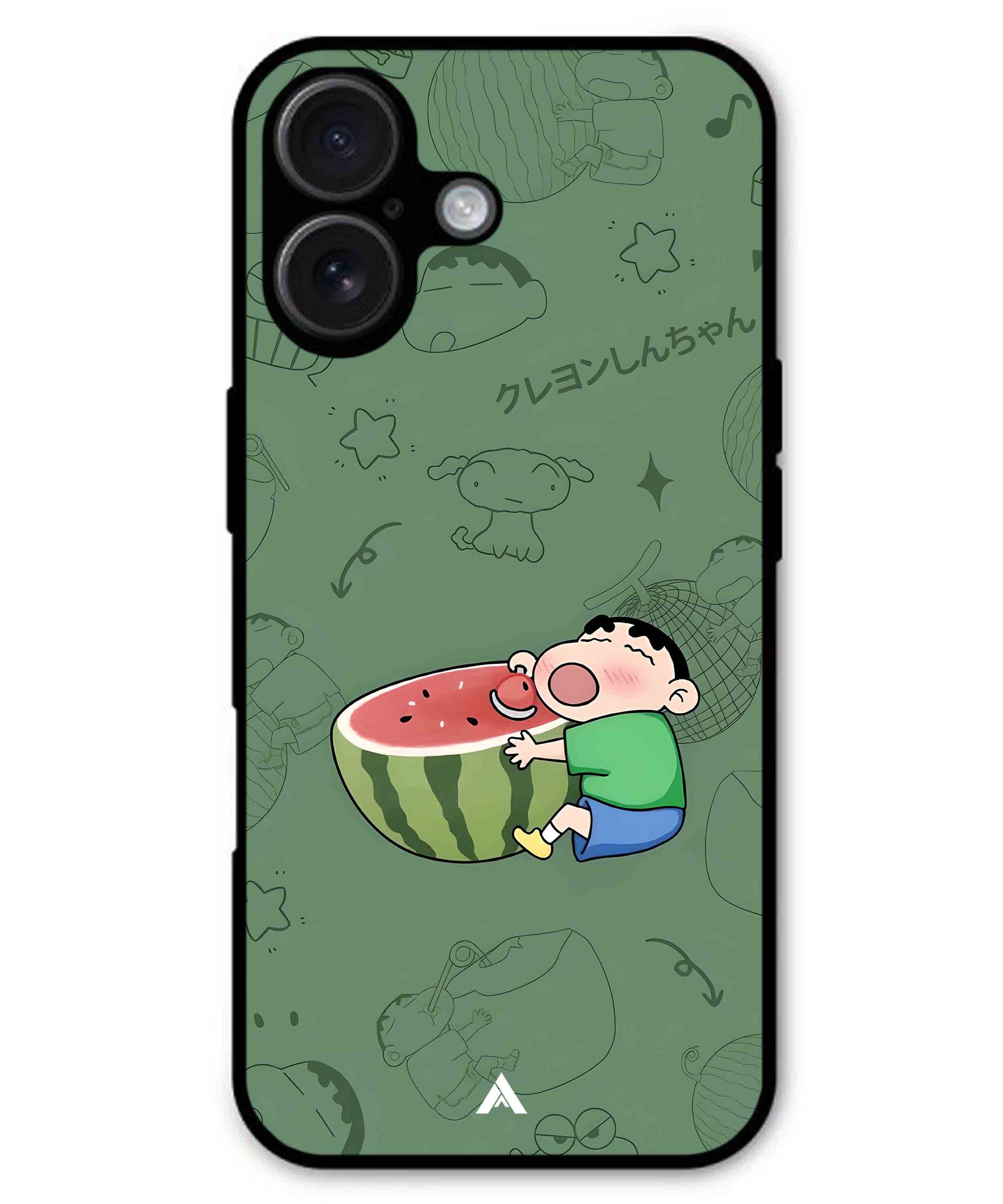 Melon Shinchan Metal Back Cover Phone Case for iPhone 16