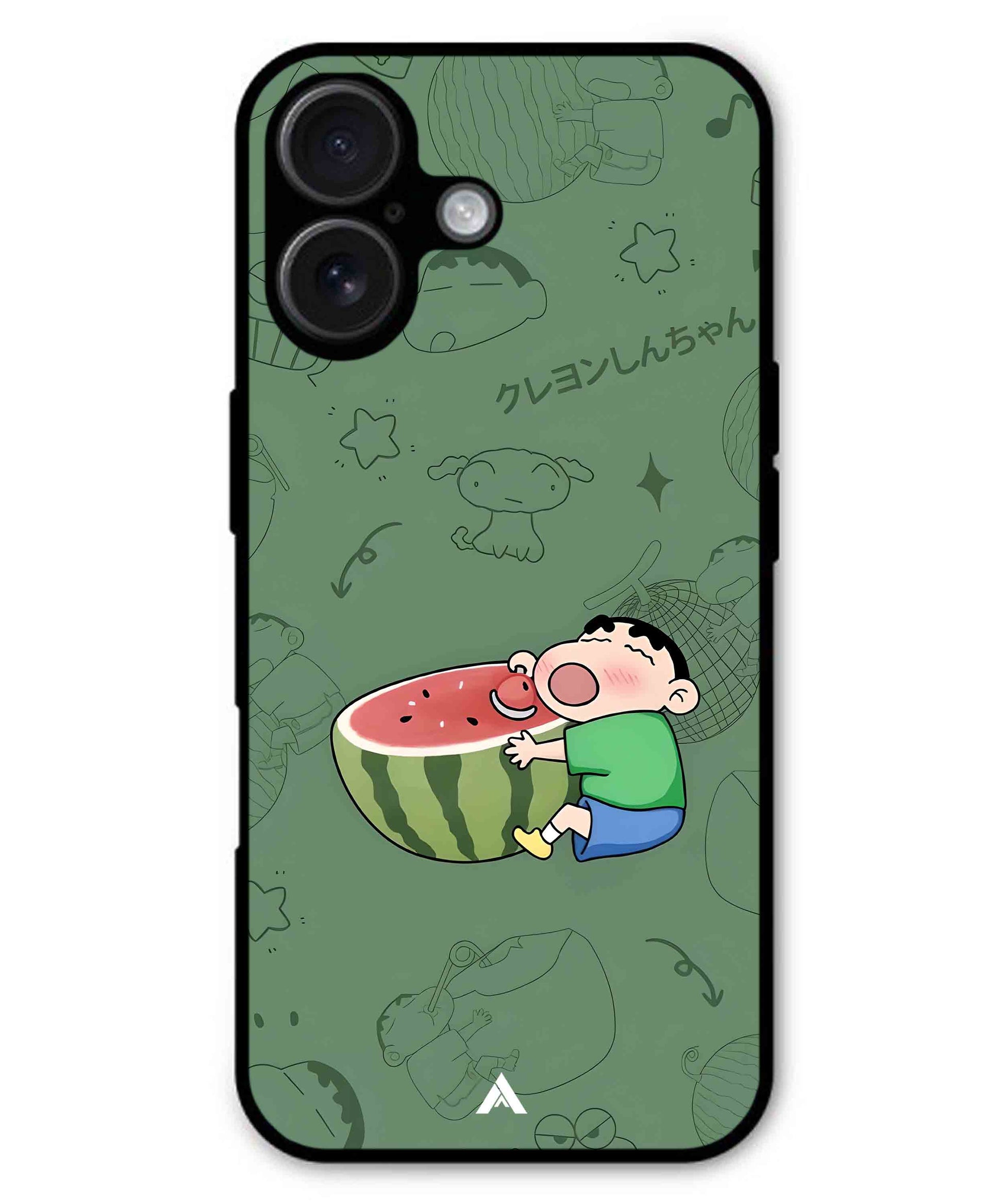 Melon Shinchan Metal Back Cover Phone Case for iPhone 16 Plus
