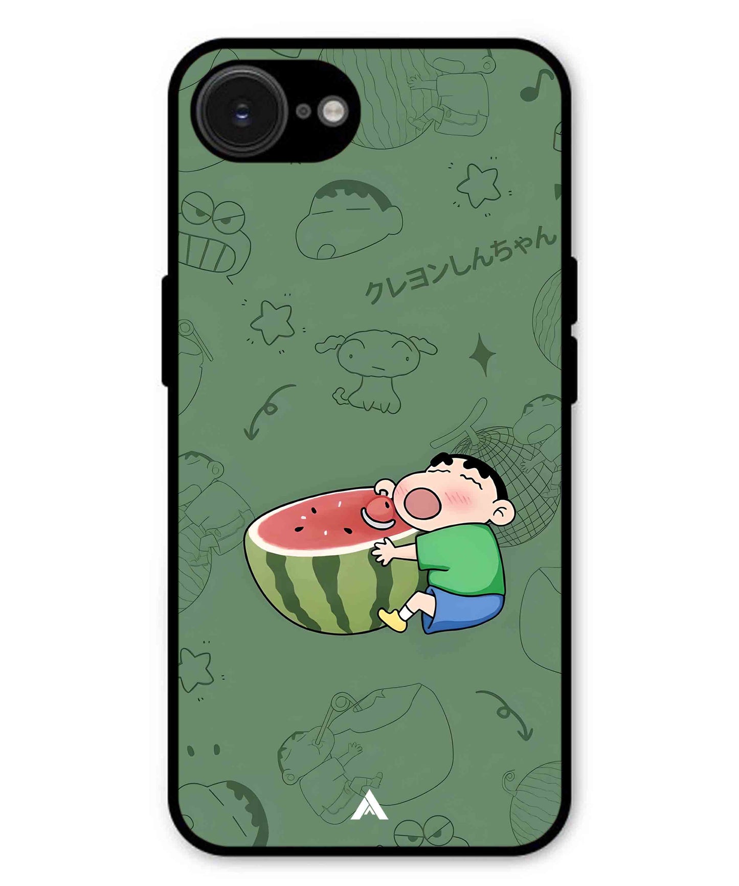 Melon Shinchan Metal Back Cover Phone Case for iPhone 16e