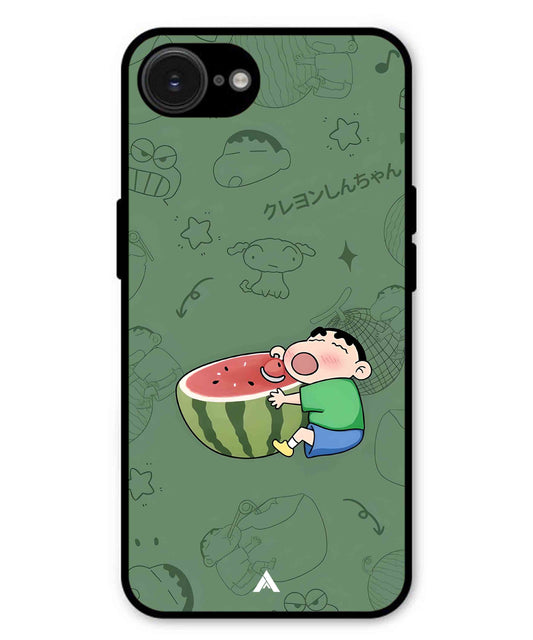 Melon Shinchan Metal Back Cover Phone Case for iPhone 16e