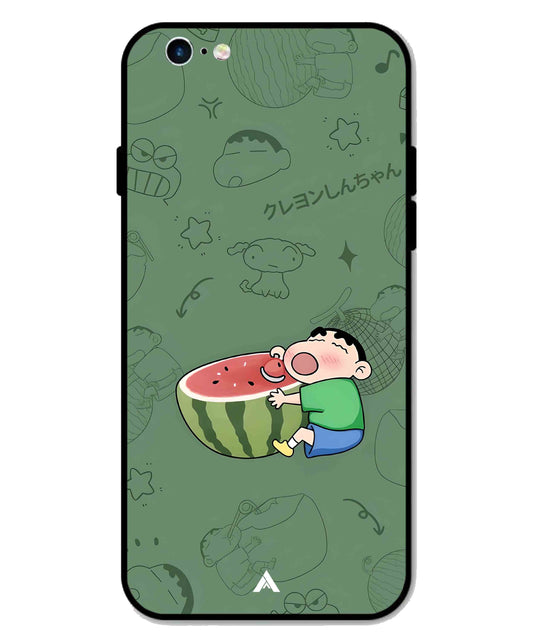 Melon Shinchan Metal Back Cover Phone Case for iPhone 6