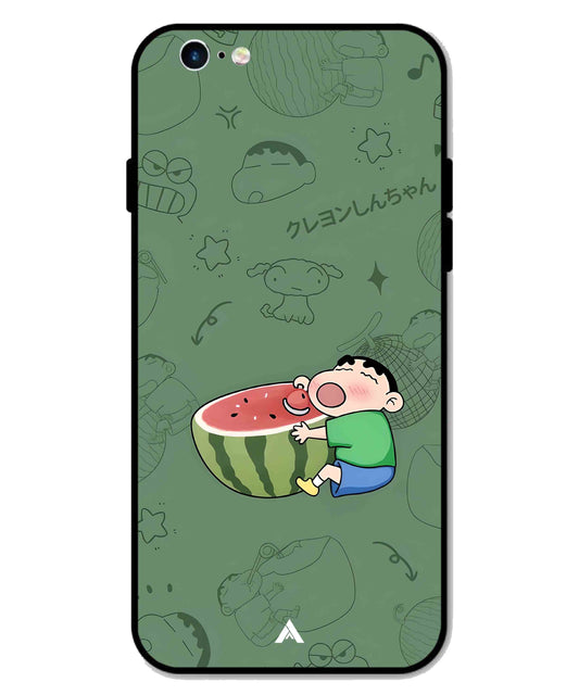 Melon Shinchan Metal Back Cover Phone Case for iPhone 6s