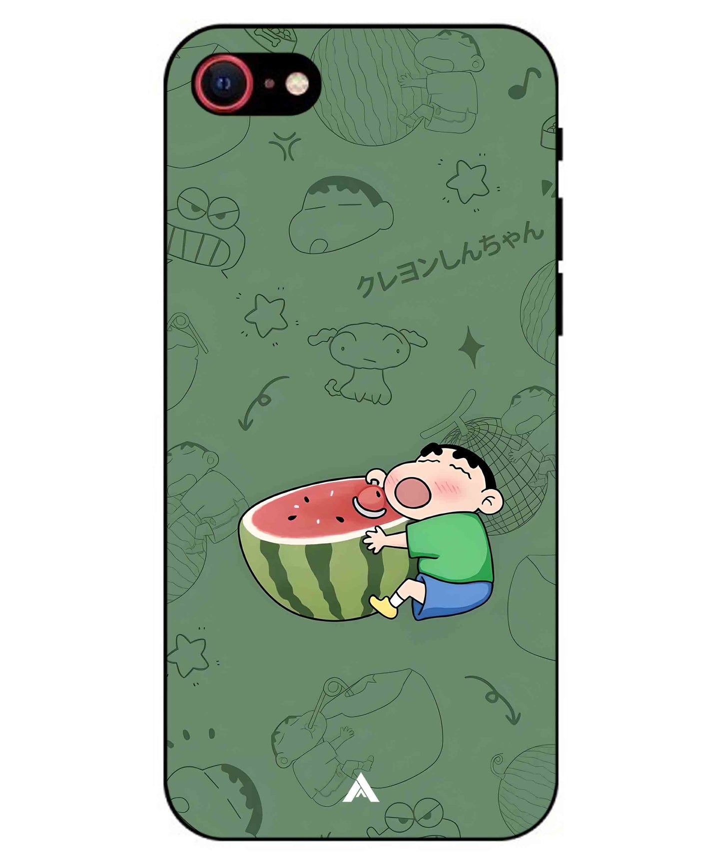 Melon Shinchan Metal Back Cover Phone Case for iPhone 8