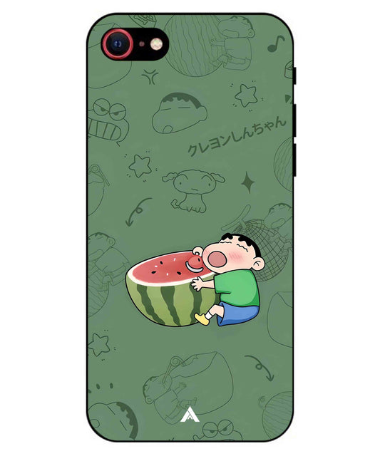 Melon Shinchan Metal Back Cover Phone Case for iPhone 8