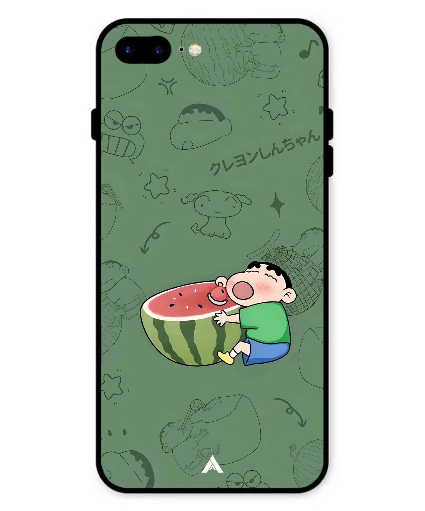 Melon Shinchan Metal Back Cover Phone Case for iPhone 8 Plus