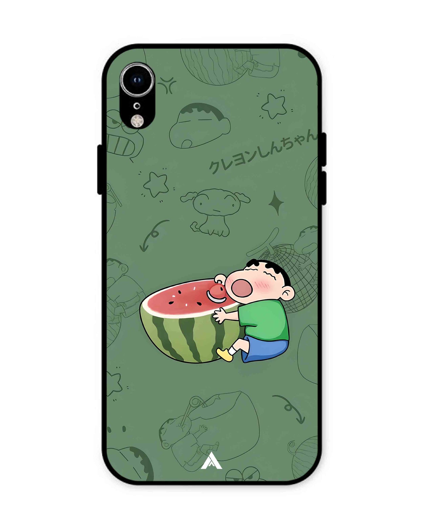 Melon Shinchan Metal Back Cover Phone Case for iPhone Xr