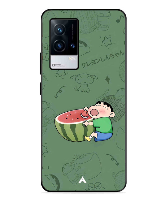 Melon Shinchan Metal Back Cover Phone Case for iQOO 9