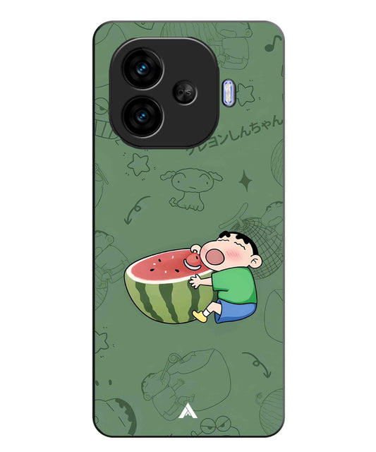 Melon Shinchan Metal Back Cover Phone Case for iQOO Neo 10r
