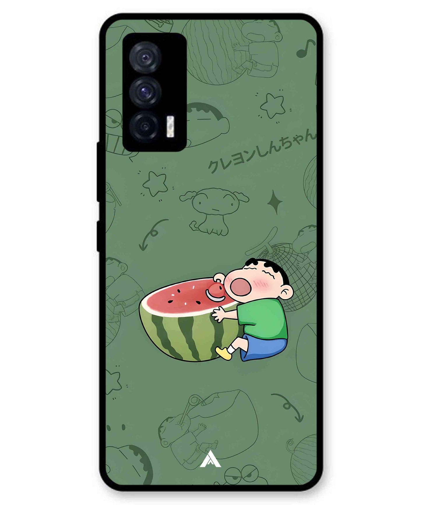 Melon Shinchan Metal Back Cover Phone Case for iQOO Neo 5