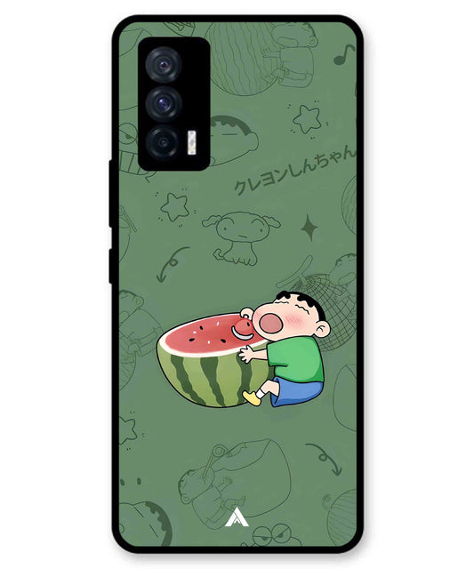 Melon Shinchan Metal Back Cover Phone Case for iQOO Neo 5