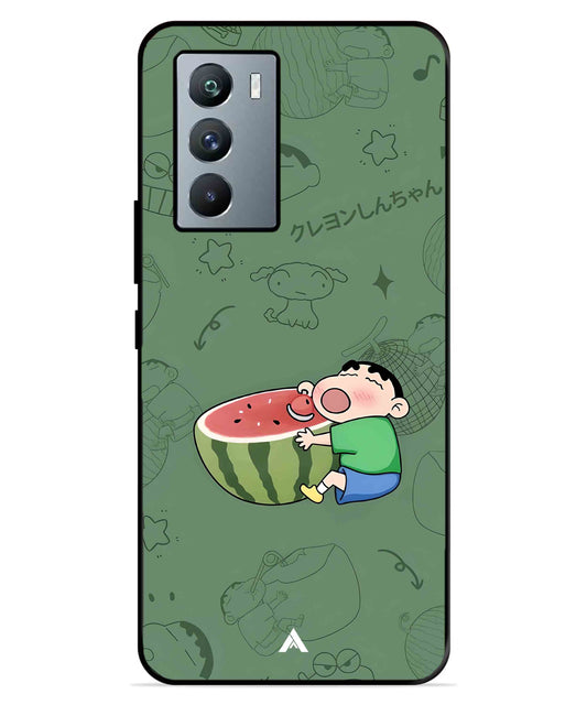 Melon Shinchan Metal Back Cover Phone Case for iQOO Neo 5s
