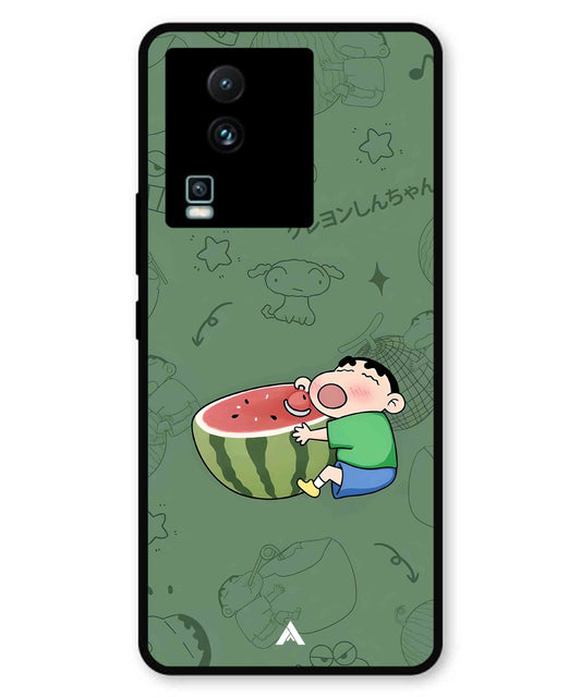 Melon Shinchan Metal Back Cover Phone Case for iQOO Neo 7 Pro