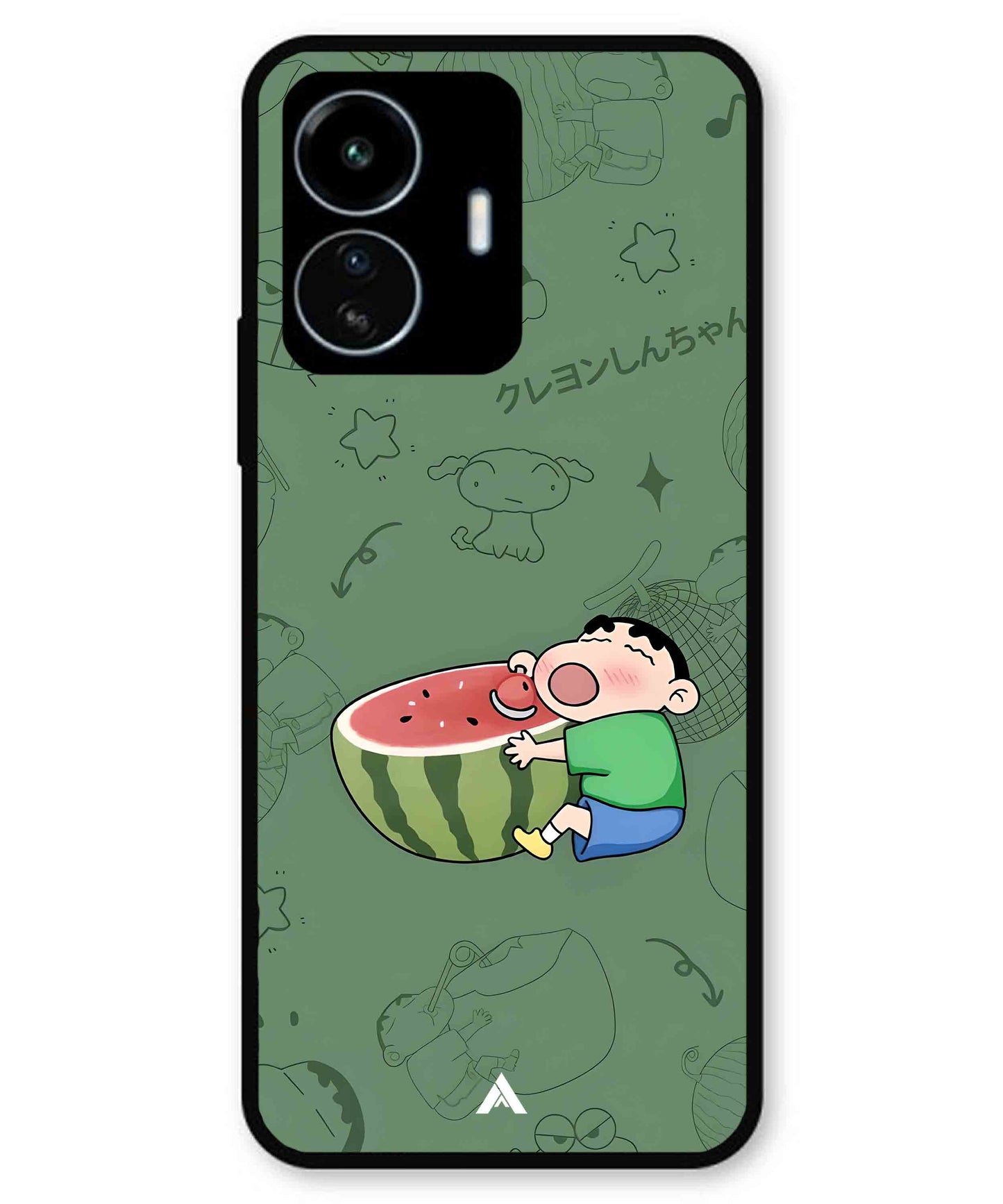 Melon Shinchan Metal Back Cover Phone Case for iQOO Z6 Lite