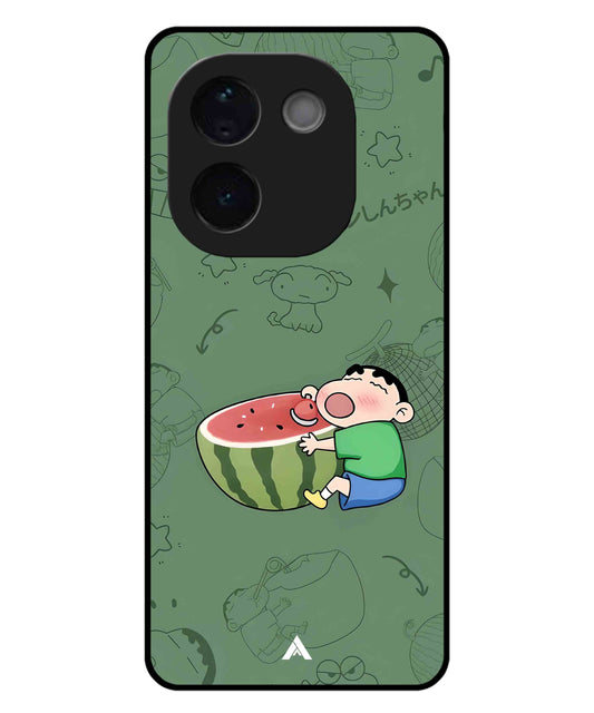 Melon Shinchan Metal Back Cover Phone Case for iQOO Z9s Pro