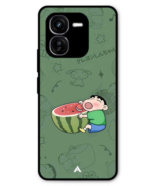 Melon Shinchan Metal Back Cover Phone Case for iQOO Z9x