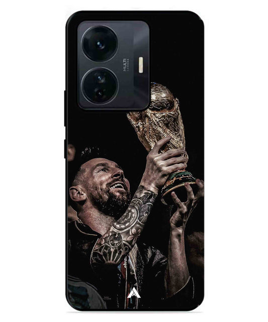 Messi Cup Football Aesthetic Metal Back Cover Phone Case for IQOO Z6 Pro