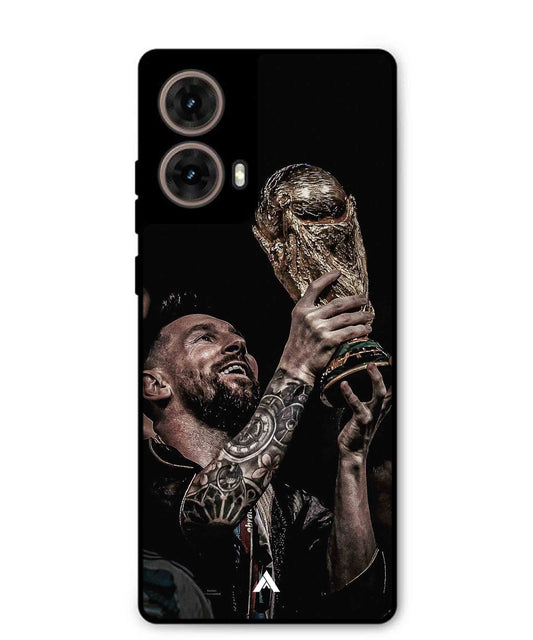 Messi Cup Football Aesthetic Metal Back Cover Phone Case for Moto Edge 50 Fusion
