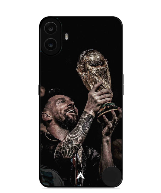 Messi Cup Football Aesthetic Metal Back Cover Phone Case for Nothing CMF Phone 1