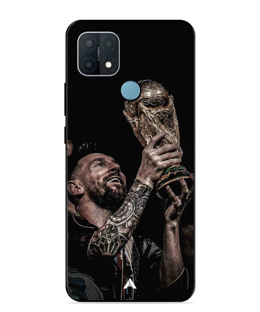 Messi Cup Football Aesthetic Metal Back Cover Phone Case for OPPO A15