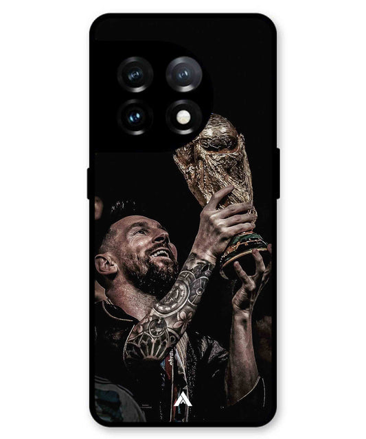 Messi Cup Football Aesthetic Metal Back Cover Phone Case for Oneplus 11