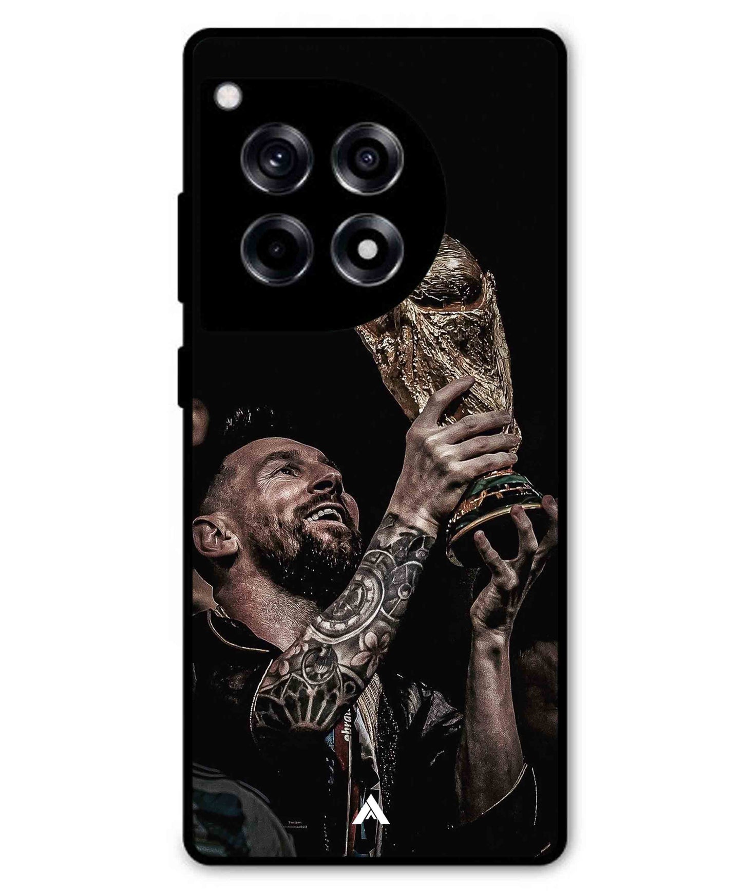 Messi Cup Football Aesthetic Metal Back Cover Phone Case for Oneplus 12R