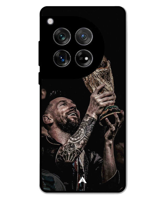 Messi Cup Football Aesthetic Metal Back Cover Phone Case for Oneplus 12