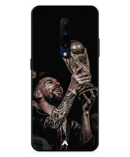 Messi Cup Football Aesthetic Metal Back Cover Phone Case for Oneplus 7 Pro